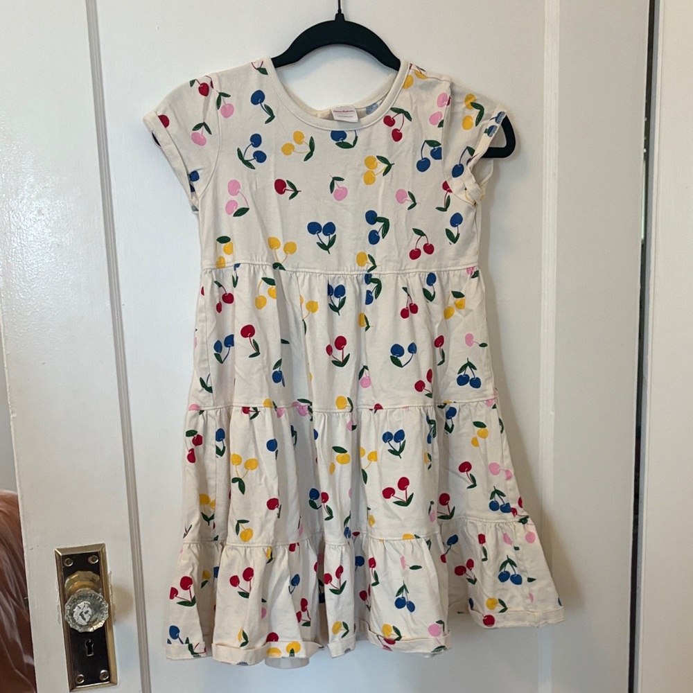 Hanna Andersson Cream Dress with Colorful Floral Pattern